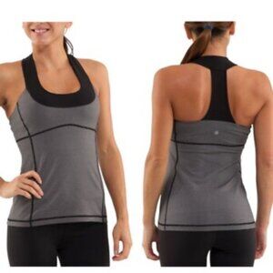 Lululemon Mesh Scoop Tank Shelf Bra Stripes Racerback Stretch Wide Top Crew 4